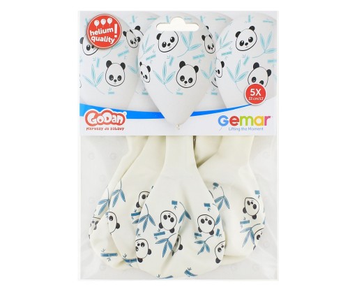5x PREMIUM taliansky balónik PANDA bambusový medvedík 33 cm