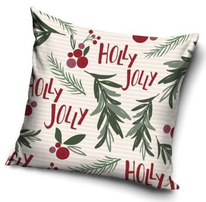 VANKÚŠ 40x40 vianočný HOLLY JOLLY darček W05s