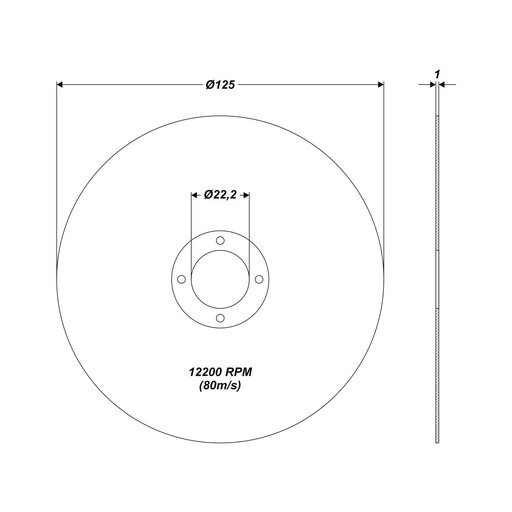 INOX rezací kotúč na kov 125x22,2x1 mm