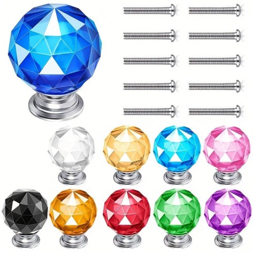 KRIŠTÁĽOVÝ NÁBYTOK Úchytka 30mm FIALOVÝ CRYSTAL glamour