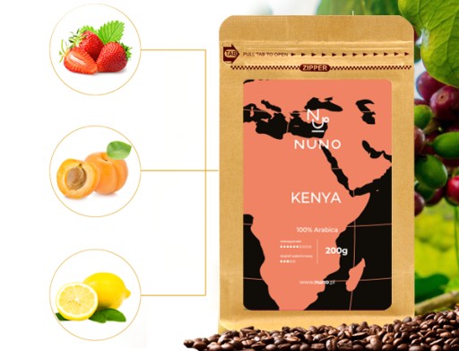 KEŇA KÁVOVÉ ZRNKY, ČERSTVO PRAŽENÉ 72 HODÍN PO RASTINÍ ARABICA 200 g