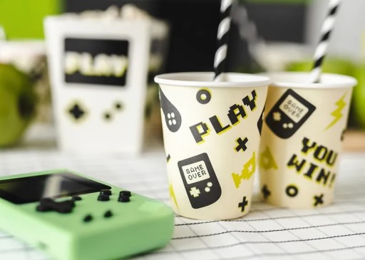 Gamer Game Herné papierové poháre 6 kusov 220 ml Narodeninové