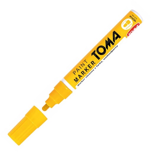 Vodotesný olejový značkovač s okrúhlym hrotom Toma TO-440 Yellow