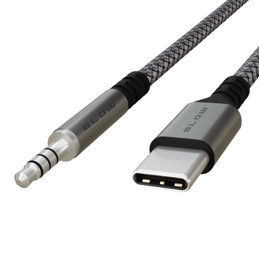 USB-C MINI JACK KÁBEL 3,5 MM TYP C POMOCNÁ ZÁSTRČKA AUDIO KÁBEL 100 cm 1M NYLON