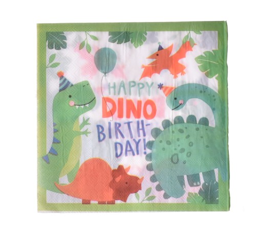 DINOSAUR narodeninové PAPIEROVÉ UBROUSKY 20 ks dino