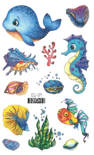 Umývateľné tetovanie pre deti GLITTER FISH EG171