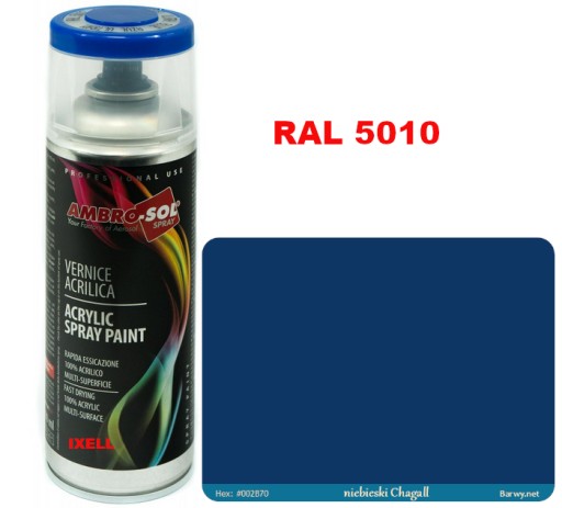 RAL 5010 AKRYLOVÝ LAK SPREJ modrý LESK 1233