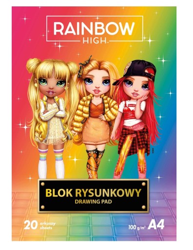 ŠKOLSKÝ BLOK ASTRA BIELY A4 DÚHOVÝ VYSOKÝ 20 LIST.