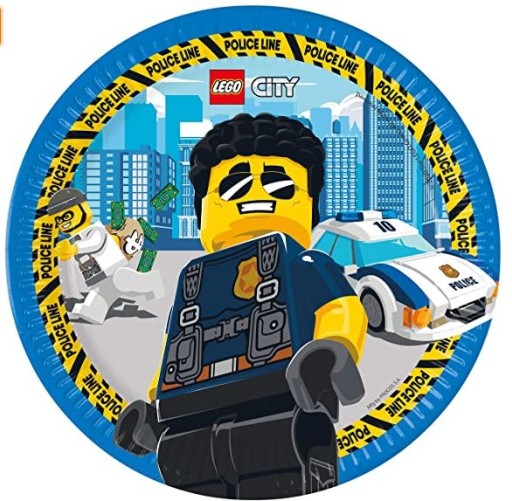 Papierové taniere Lego City, 23 cm, 8 ks.