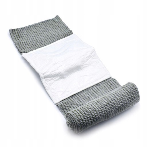 BANDÁŽ Individuálny vojenský obväz 10 cm x 4,5 m šedý