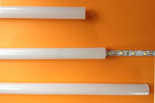 TUBE na LED pásy, okrúhly rúrkový PVC profil, 1 m