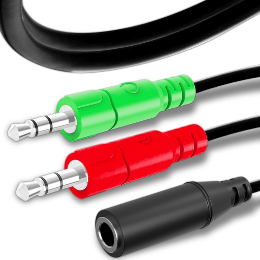 ADAPTÉR ADAPTÉR MINI JACK KÁBEL 3,5 MM PRE SLÚCHADLÁ 2X ZÁSTRČKA 1X ZÁSUVKA