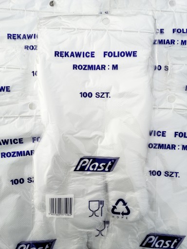 HDPE fóliové rukavice 100 ks. Veľkosť M