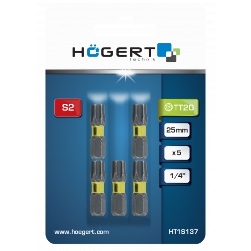 Bit 1/4” 25mm TT20 5 ks. Högert HT1S137