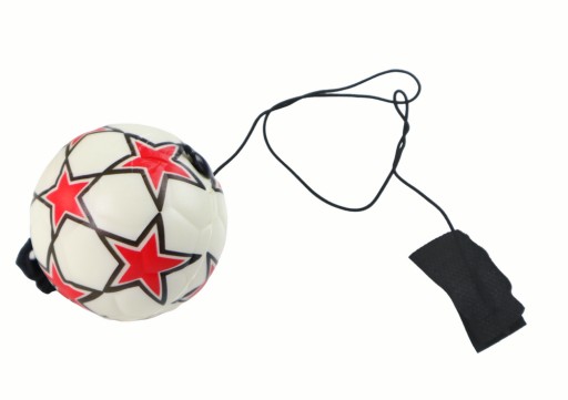 PU futbal s Jojo gumičkou na skákanie, 6 cm, biele hviezdy