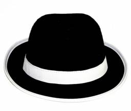 ČIERNY RETRO PLSTENÝ GANGSTER KLOBÚK S RÁMKOM