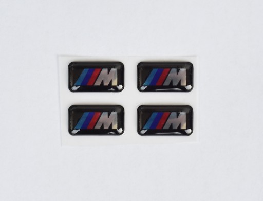 1 ks BMW M-Power chrómová nálepka 3D logo na ráfiky, volant, kokpit 18x10