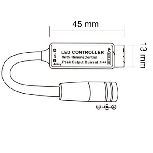 72W RGB LED ovládač ovládač, IR 44p MINI diaľkový ovládač