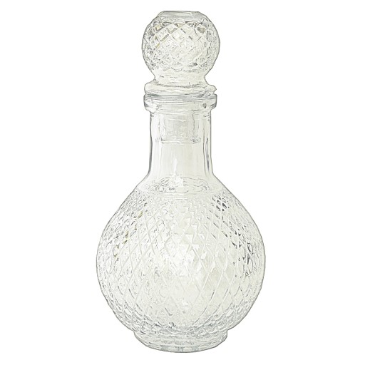 KARAFA sklenená guľa 1055 ml s korkovým vínnym vodkovým likérom