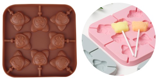 Silikónová forma na lízanky, čokoládové mačiatka, tyčinky