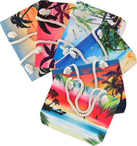 PLÁŽOVÁ TAŠKA S RÚČKOU, Zips, SHOPPER, PLÁŽOVÁ TAŠKA, PIKNIKOVÝ MIX
