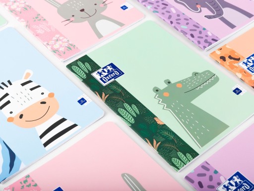 Detský školský zošit, modrý, A5, štvorčekovaný, 16 strán, Oxford Kids ZEBRA