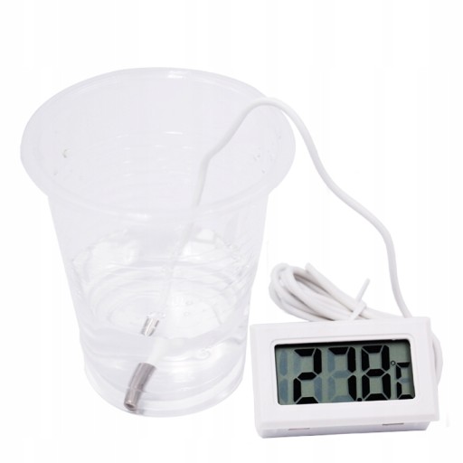 LCD elektronický teplomer s bielou sondou do 110C