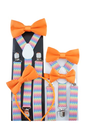 Elegantná polomatná čelenka s mašličkou ORANGE