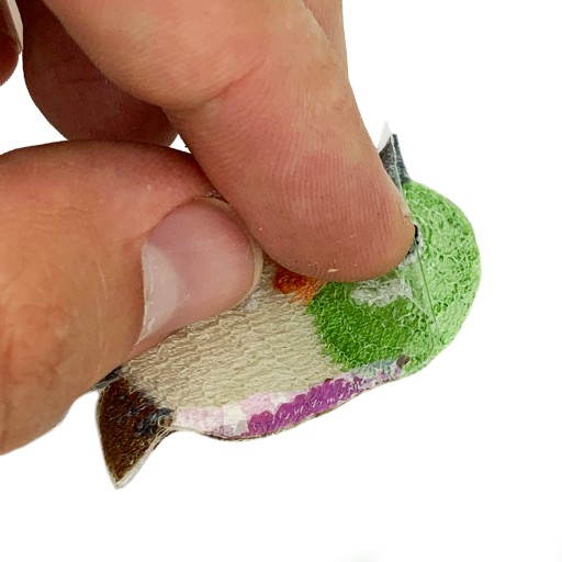 Opakovane použiteľná NÁLEPKA Vyšívaný zelený vtáčik DIY