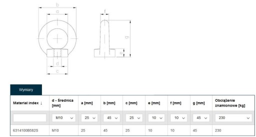 Matica s okom M10 M10-63 1 ks.