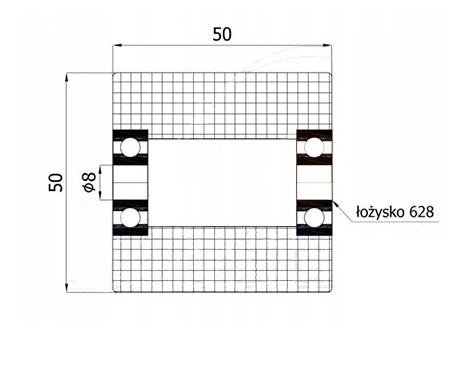 PLASTOVÝ VALEC 50X50/8mm NA PALETOVÝ VOZÍK