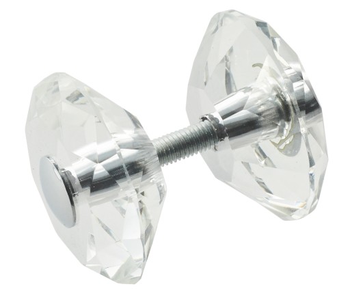 Kryštálový chrómový nábytkový gombík FI 60 mm - GKS001 AMIX
