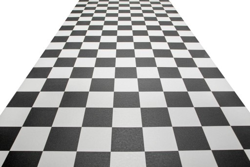 šírka 4 m ČIERNO BIELY FLEXIBILNÝ KOBEREC PVC BINGO ŠACHOVNICA Štvorc.