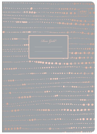 Zápisník A5/60 Mriežka 70g Metalíza RoseGold Interprint