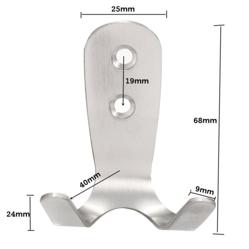 4x VEŠIAK NA NÁBYTOK HÁK 2 mm nerez