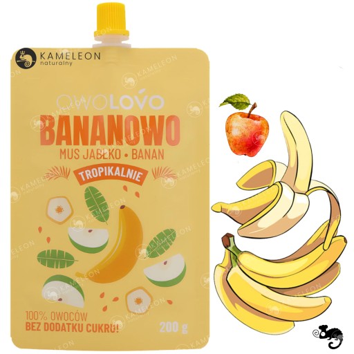 OWOLOVO MUS 100% OVOCIE PREMIUM TROPICAL mix príchutí 200g x 4ks 0,8KG