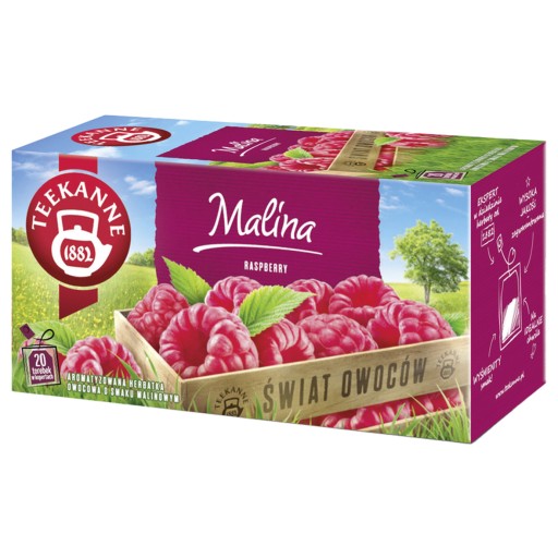 TEEKANNE malina RASPBERRY TEA ovocný čaj 20 VRECKOV