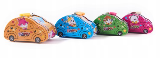 AUTO, KOVOVÉ PRASIATKO S visiacim zámkom, RÔZNE FARBY