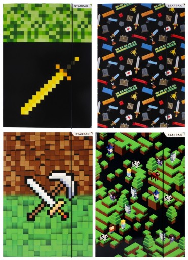 VYSIELANIE MINECRAFT s gumičkou A4 ŠKOLA pre deti STARPAK papierové VYSIELANIE