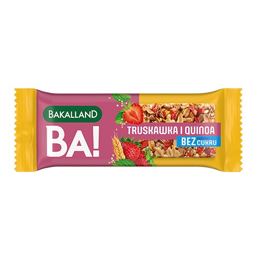 BAKALLAND 5-cereálna tyčinka Jahoda a Quinoa, 30g