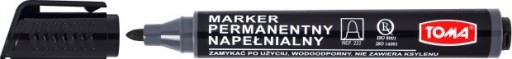 Permanentný okrúhly fix Toma TO-222 čierny