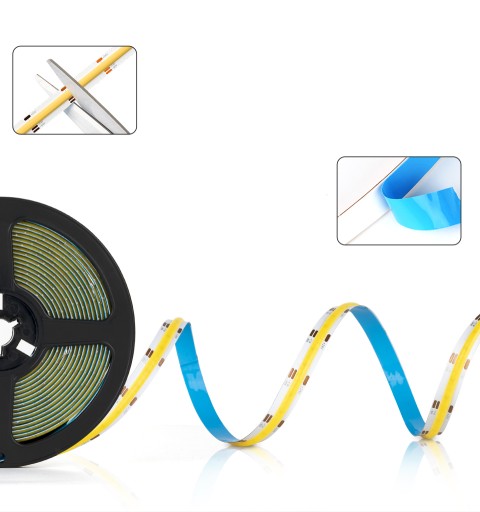 COB LED pásik 7W 1M 24V IP20 Silné neutrálne jasné svetlo 320LED Ekonomický
