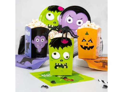 Krabičky na pukancové sladkosti Halloweenské príšery 6 ks