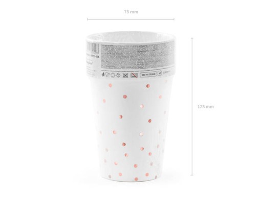 DOTS BIELE POHÁRKY 260 ML 6 KS.