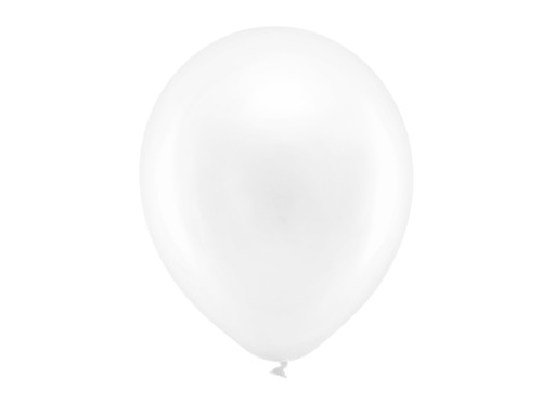 30 cm kovové balóny, biela metalíza