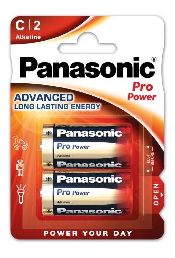 Alkalické C batérie Panasonic Pro Power 2 ks.