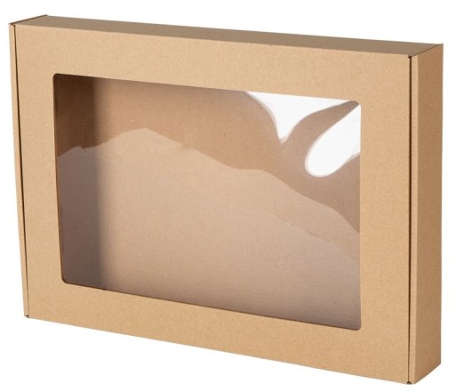 KRABIČKA S KARTÓNOM VYREZÁVANIA OKIENKA 35x25x5 DARČEKOVÉ BALENIE