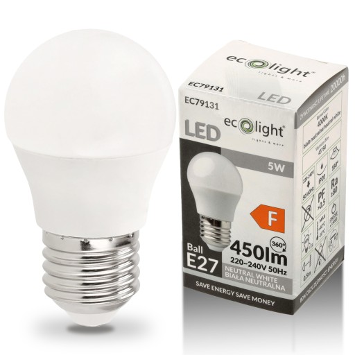 LED žiarovka E27 5W G45 Teplá Neutrál Studená