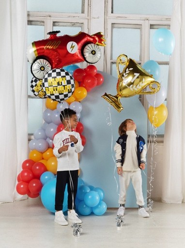 Fóliový balón Happy Birthday šachovnica - 35 cm