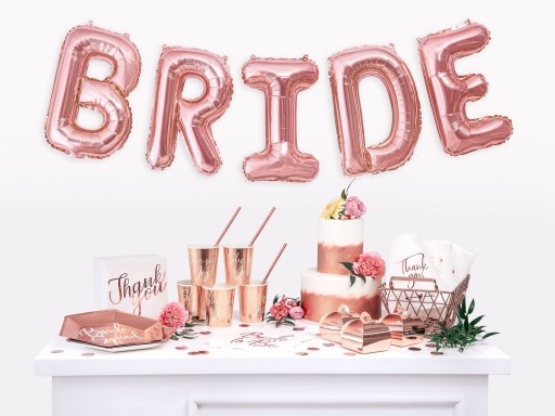 Papierové taniere na BRIDGE PARTY rose gold rose gold BRIDE 6 ks